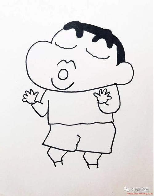 腊笔小新爸妈简笔画