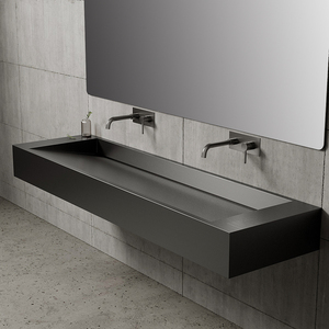 定制公共卫生间一体式挂墙酒吧商用长条不锈钢洗手台盆酒店水池槽