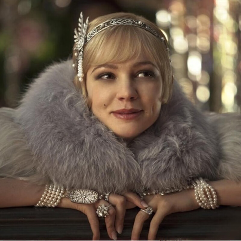 发饰了不起的盖茨比同款新娘结婚配饰品新年本命年 模特同款银色头饰