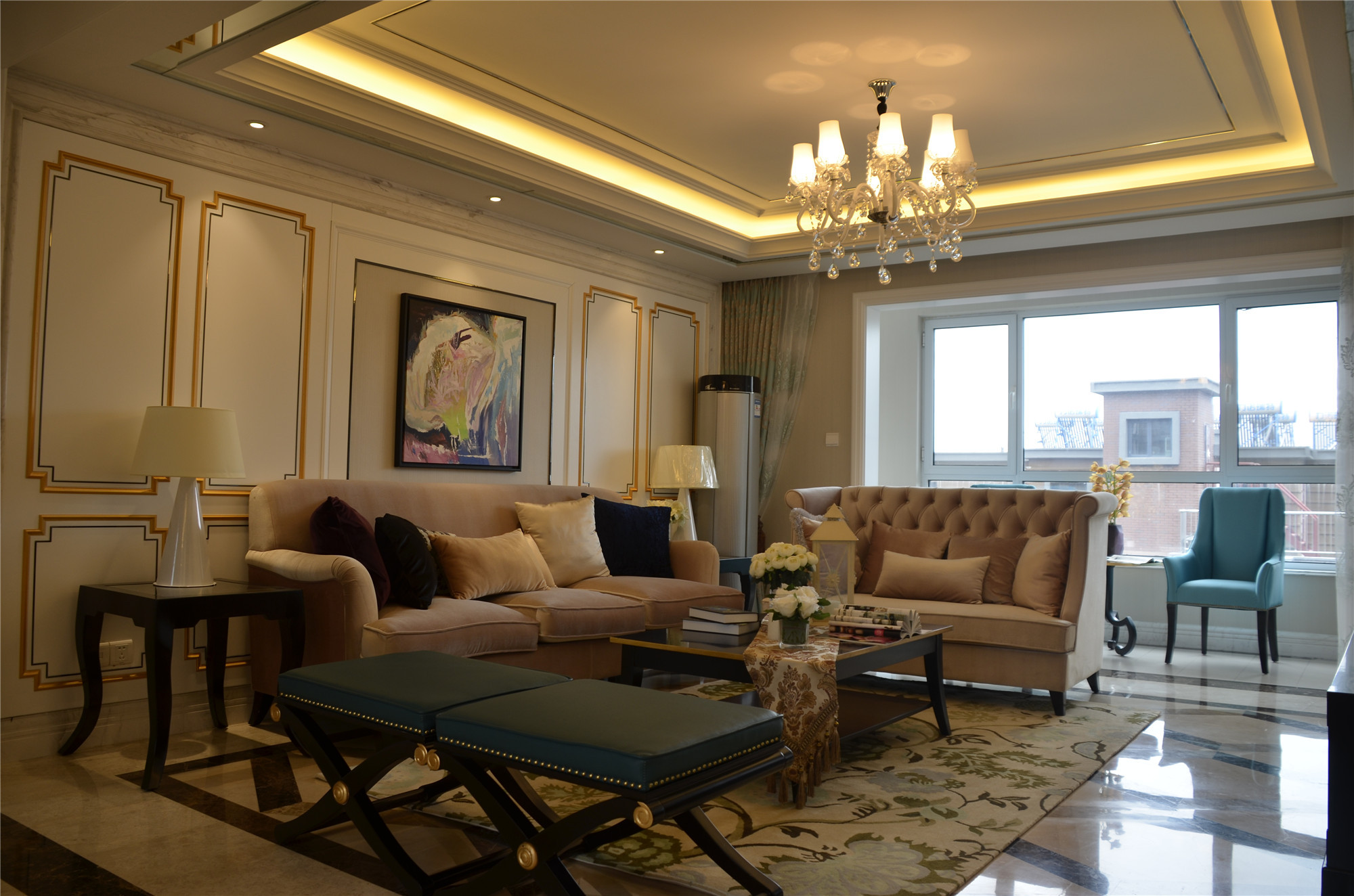 120平简约风格样板房装修客厅设计图