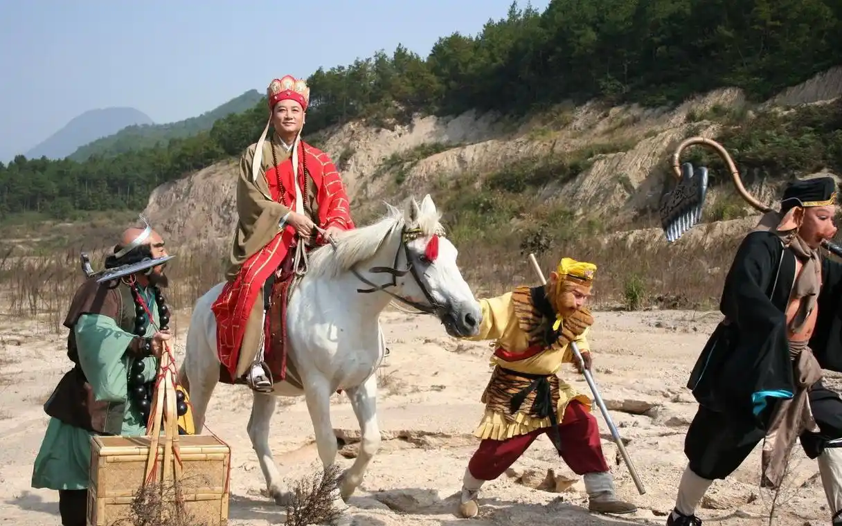 央视版《西游记》取经团队珍贵剧照,汪粤,徐少华,迟重瑞各一版