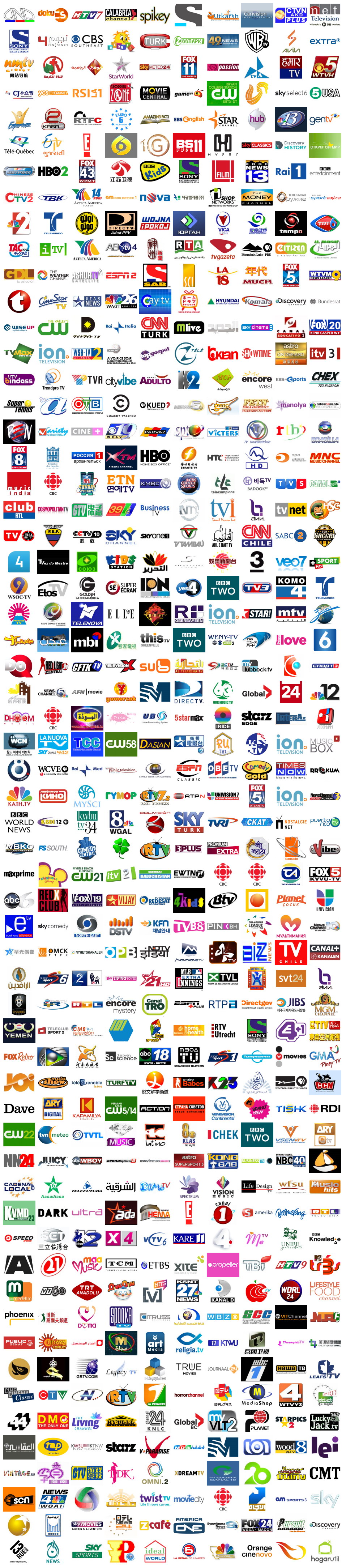 9000个世界各地电视台台标