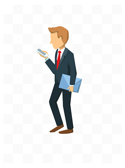 打卡商务小人插画