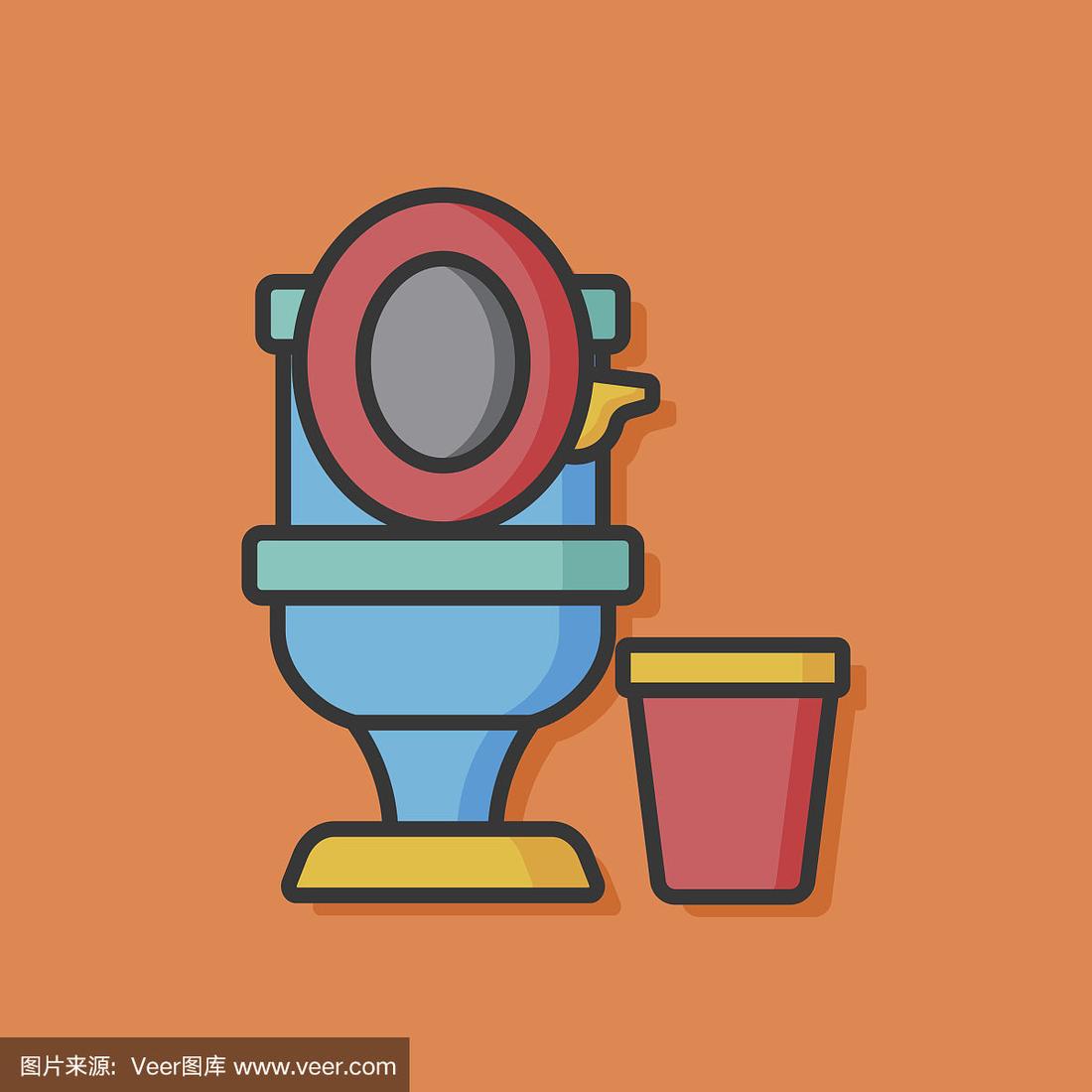 马桶座矢量图标