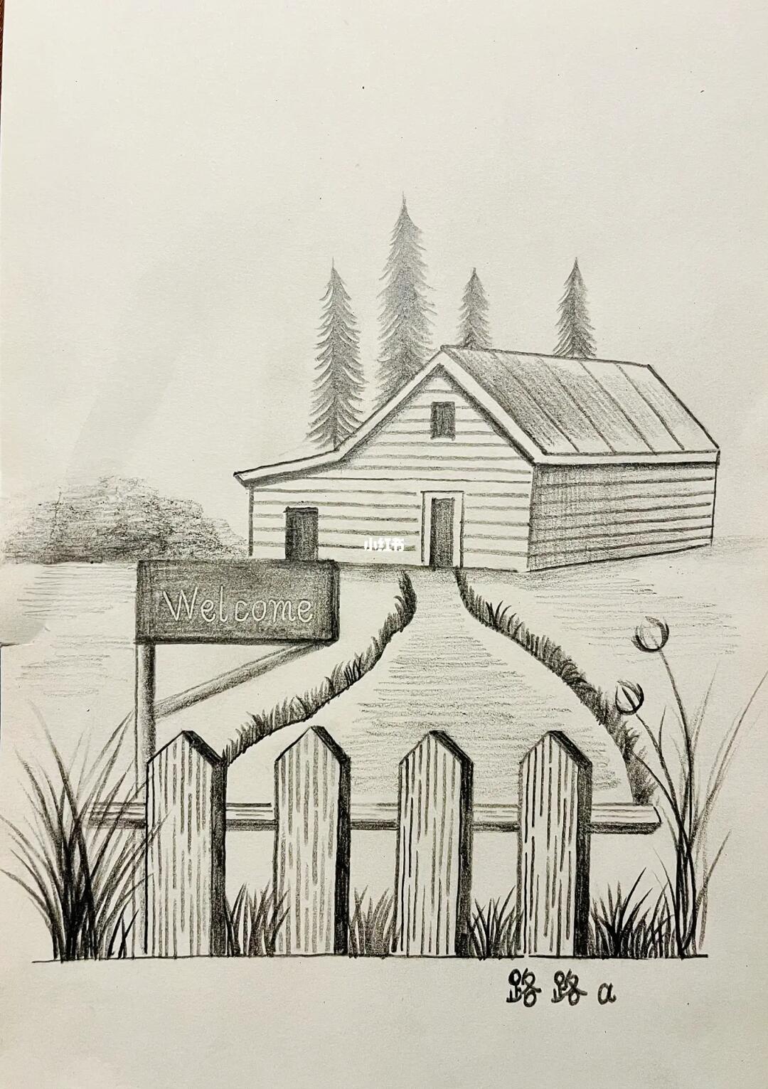 临摹铅笔画丨素描风景画7890