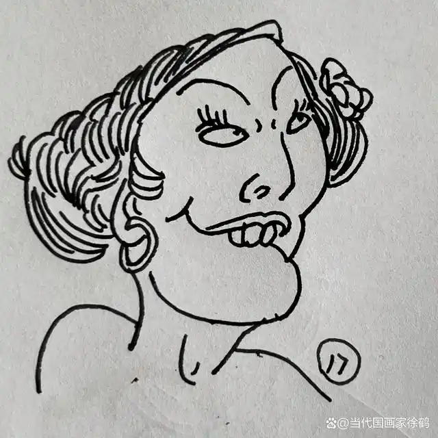 当代国画家徐鹤速写人物表情插画集锦