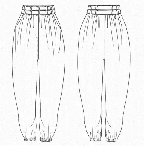 服装设计|裤子设计平面款式图 10款女裤结构纸样分享!