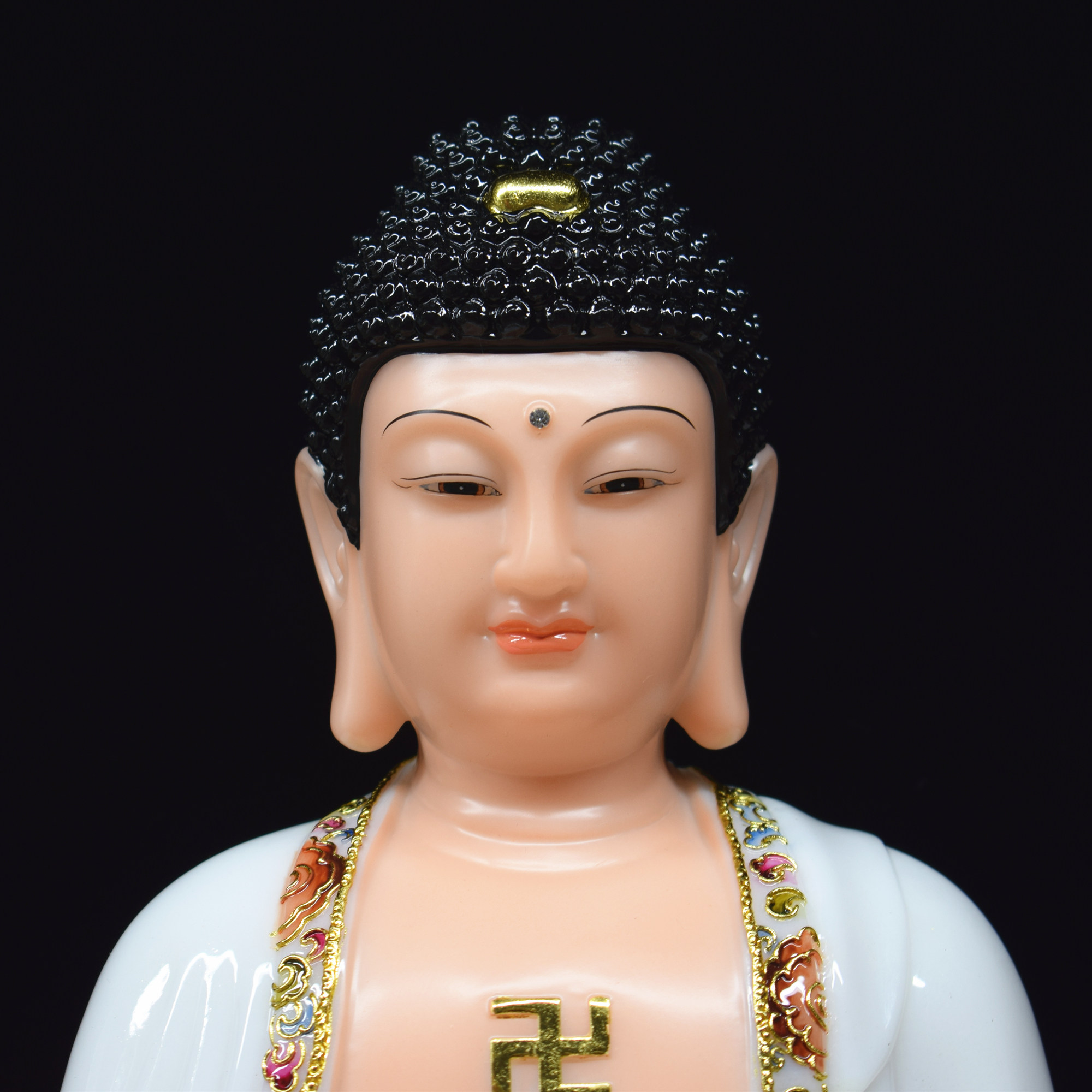 家居汉白玉家用释迦牟尼药师阿弥陀佛佛祖佛像供奉摆件摆件