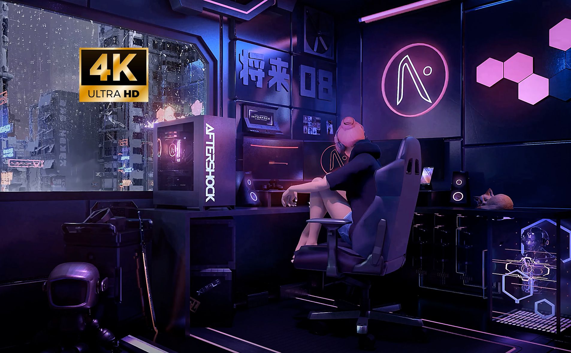 赛博朋克 电竞房 4k动态壁纸分享