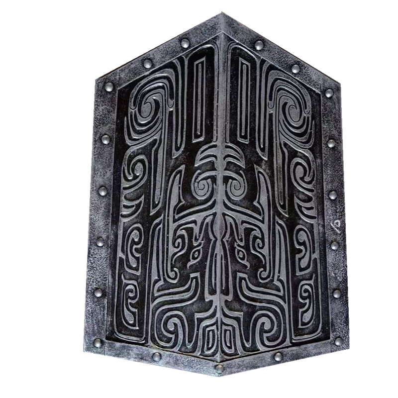 古代士兵盾牌模型仿中国古装演出拍摄道具将军酒吧密室布景摆件盾花色