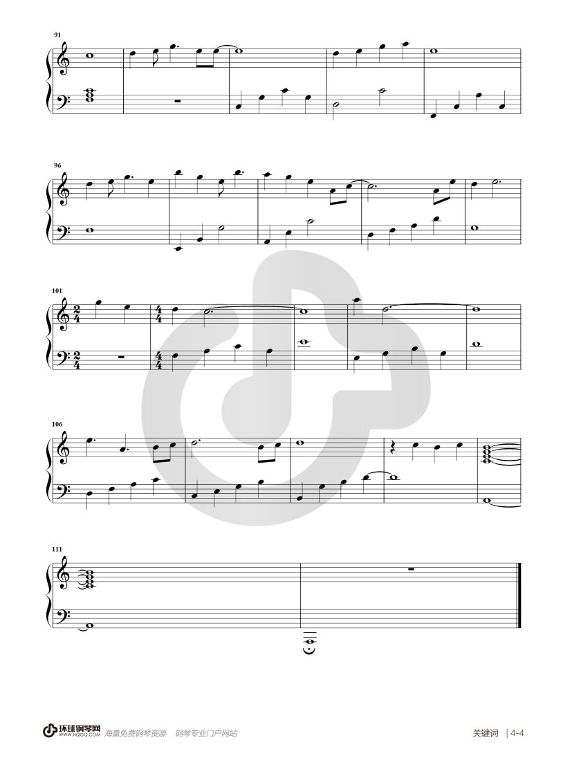 关键词钢琴谱-林俊杰钢琴谱-环球钢琴网