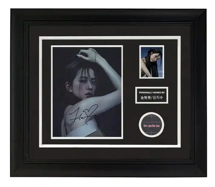 金智秀jisoo 亲笔签名 照片裱框 含sa证书 #bla - 抖音
