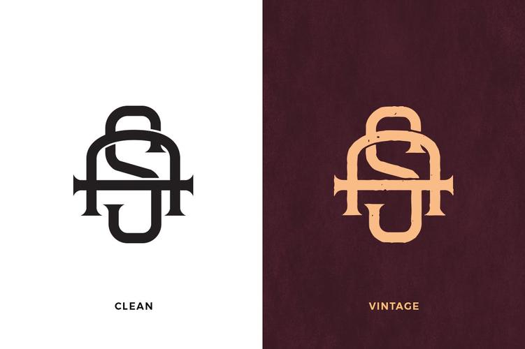 复古设计风格as字母组合logo设计模板asvintagemonogramlogo