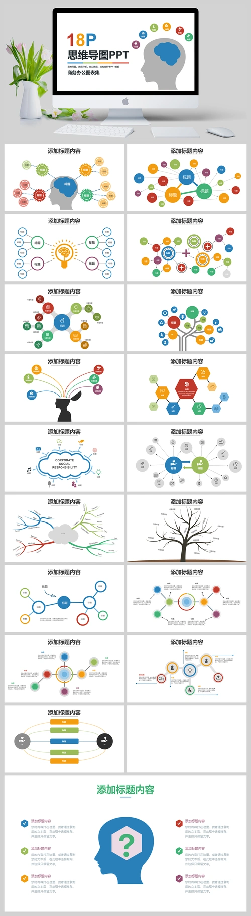 思维导图关系结构图ppt模板