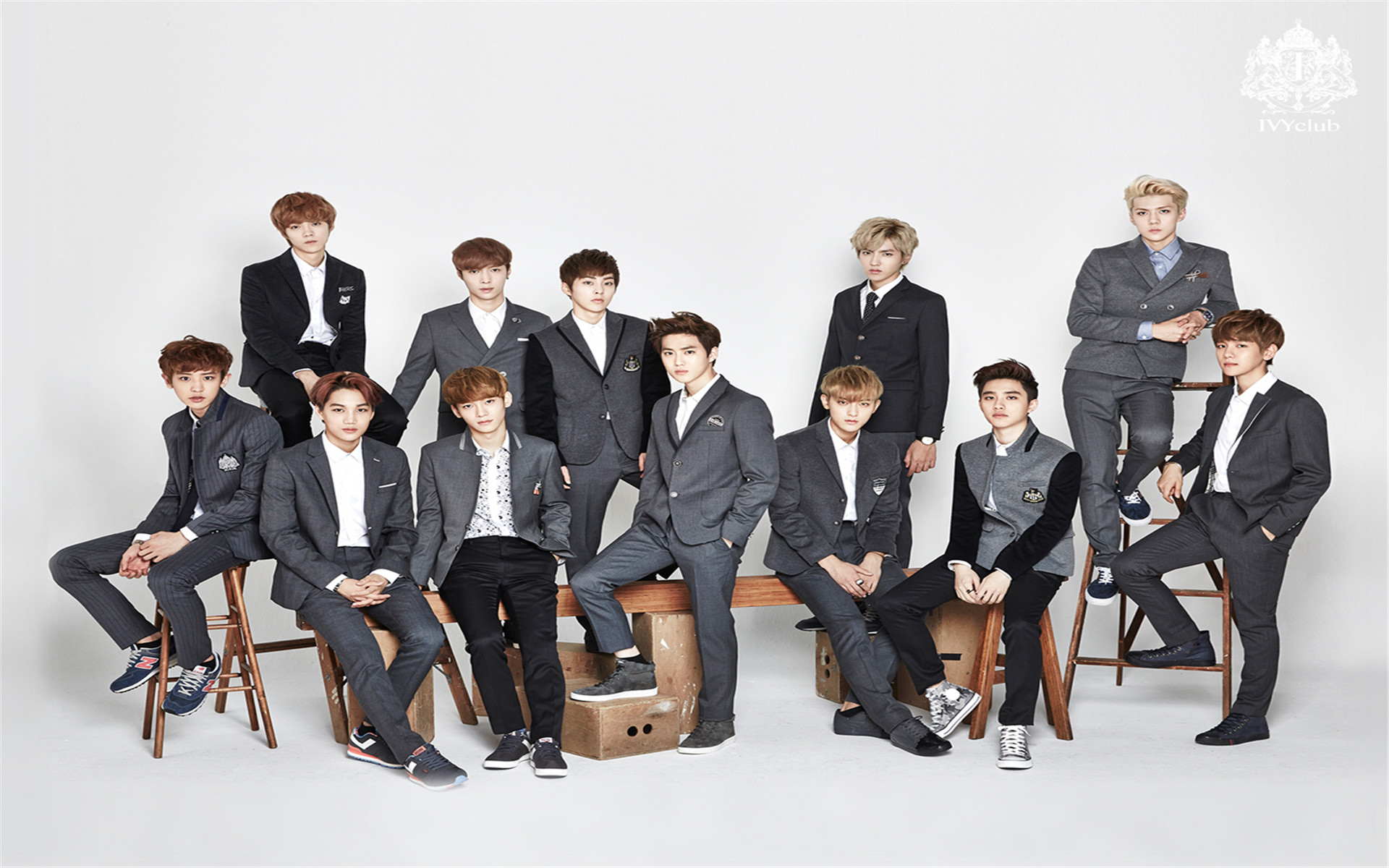 韩国男团exo全体成员画报写真电脑桌面壁纸下载4