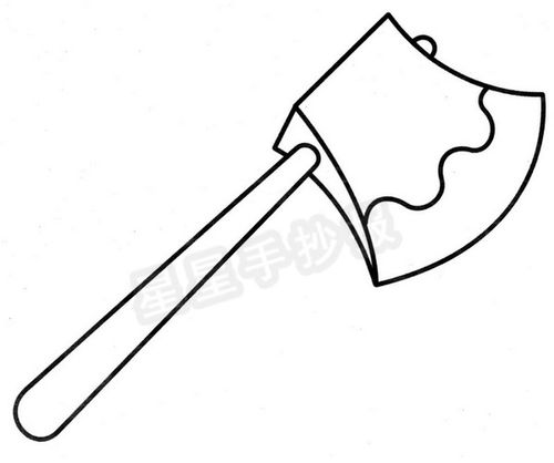 斧头劈树简笔画