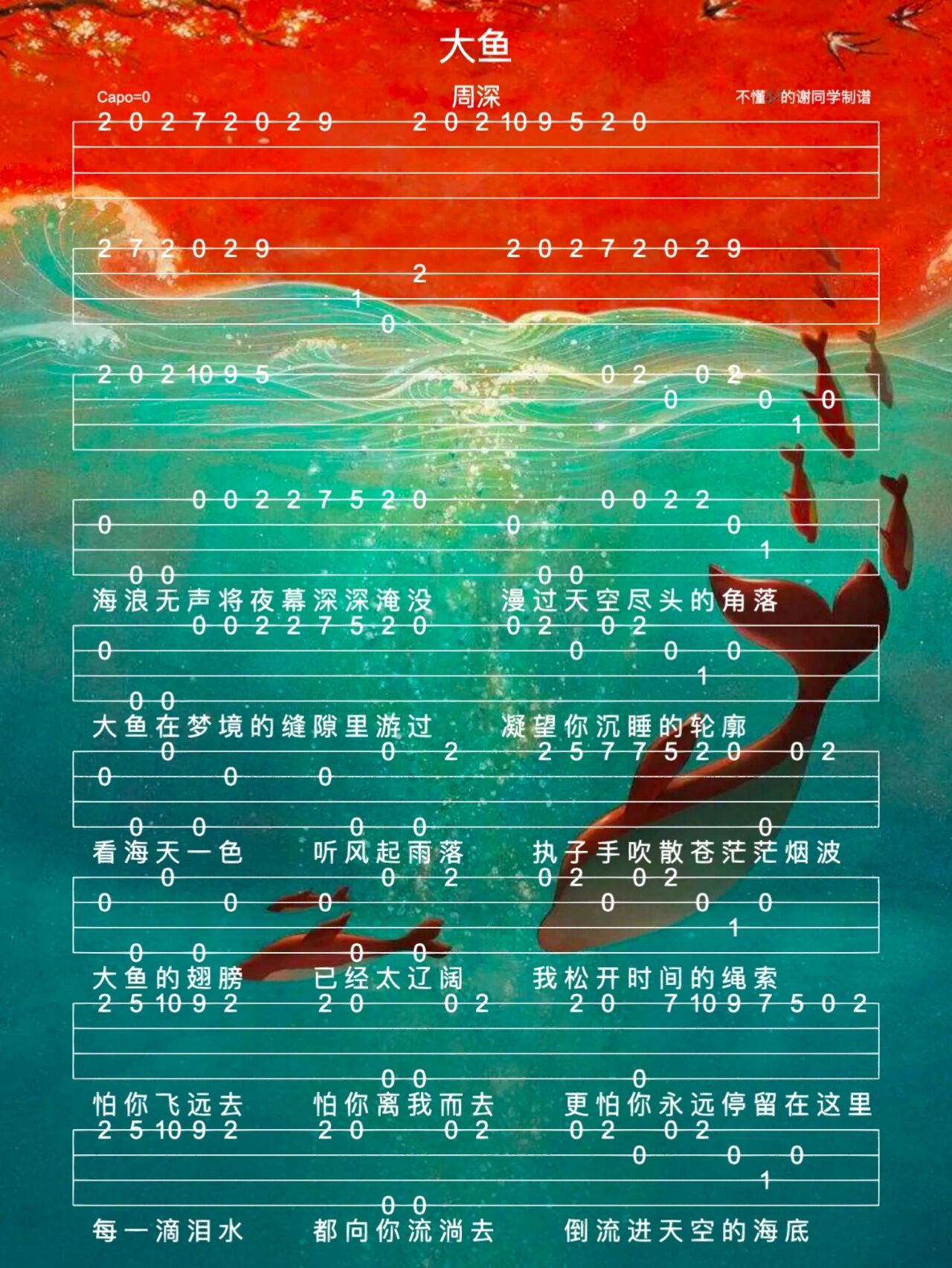 这个是尤克里里谱75 	 为什么突然出尤克里里谱呢71因为《大鱼》