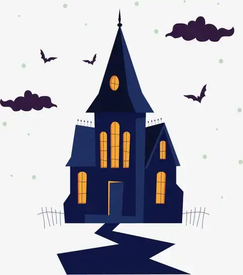 矢量png恐怖之夜万圣节的鬼屋