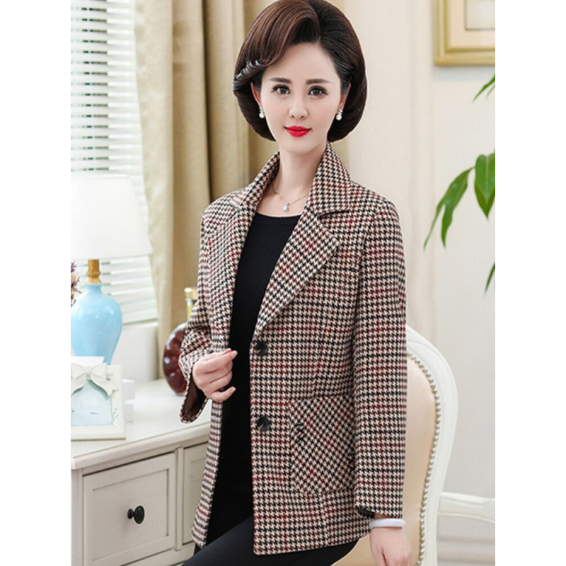 恋名媛新款中老年女装外套春秋装50岁40中年妈妈春装小西装短款老人