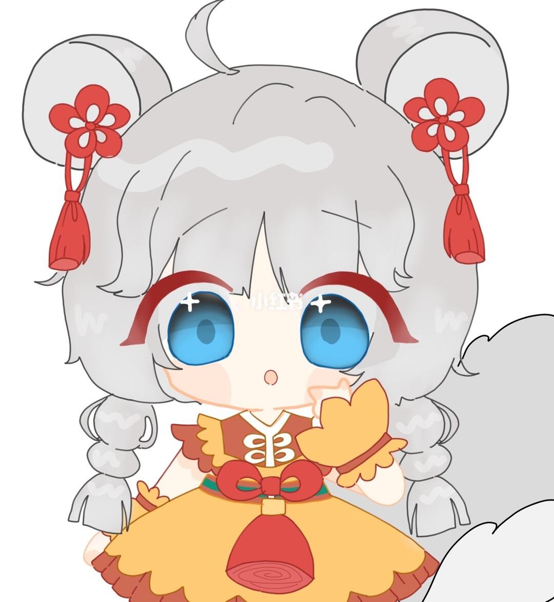 自己画的团团和柚柚的头像