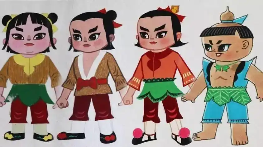 葫芦娃人物(第1页)1987年连环画《葫芦兄弟》绘画吴云初胡进庆等上海