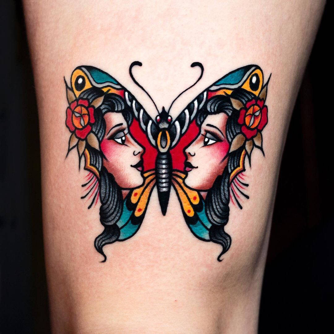 上海由龙纹身整理oldschool纹身图案分享