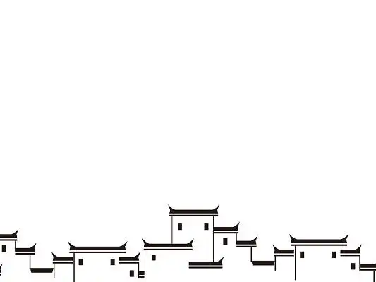 画彩色水墨中国风房子建筑梅花png素材江南水乡水墨画水墨屋檐中国风