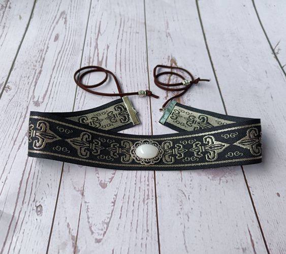 汉服抹额头带古装头饰眉心坠眉头男额头挂饰男人发带绑古风古代