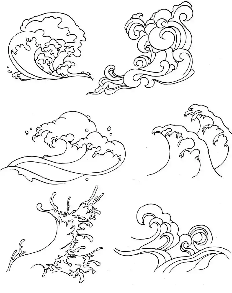 视觉传达通用素材-海浪98.寒假班学员单体素材绘画 #上热门 - 抖音