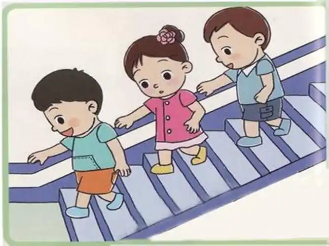 幼儿园健康课上下楼梯注意安全