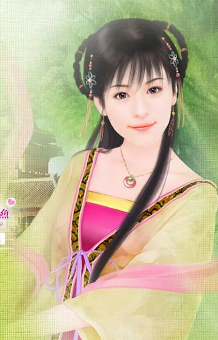 手绘古装女子拼图