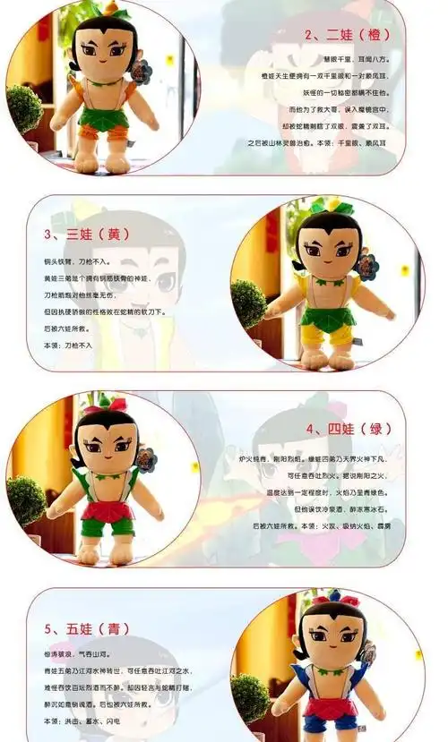 新葫芦娃毛绒玩具 新葫芦兄弟毛绒玩具公仔玩偶抱枕布娃娃儿童可爱