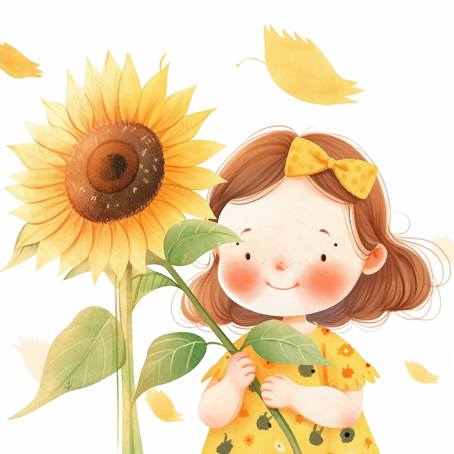 治愈系美图:向日葵女孩,仿佛阳光下的小精灵.#头像# #微信头像