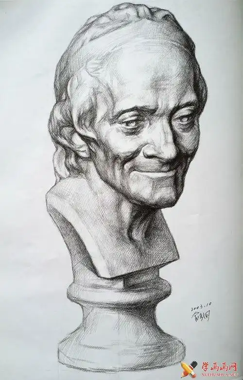 伏尔泰石膏像素描画5幅【高清图片】