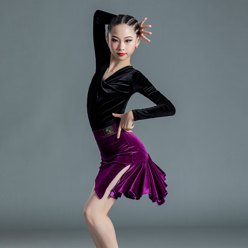 布恋猫拉丁舞服装女童秋季女孩练功服新款高端5-16岁中大童比赛表演