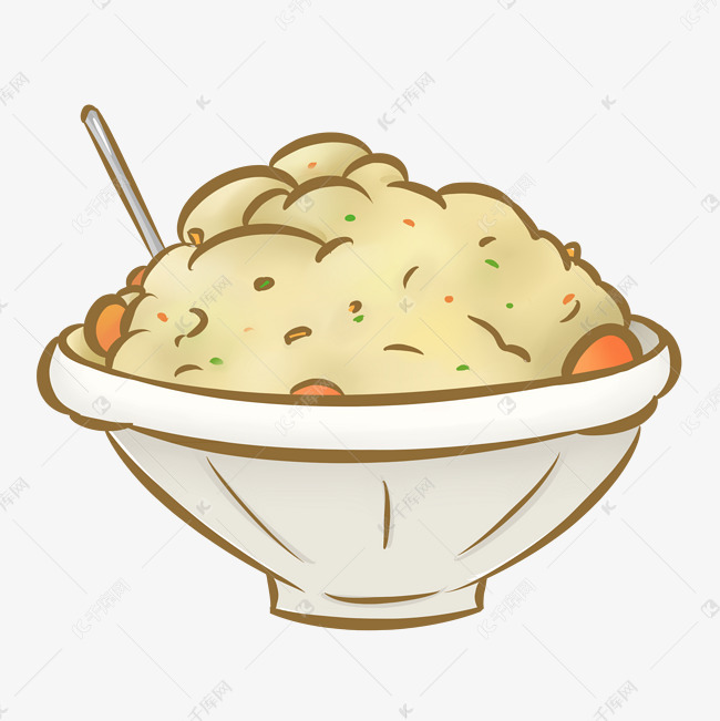 手绘卡通土豆泥插画