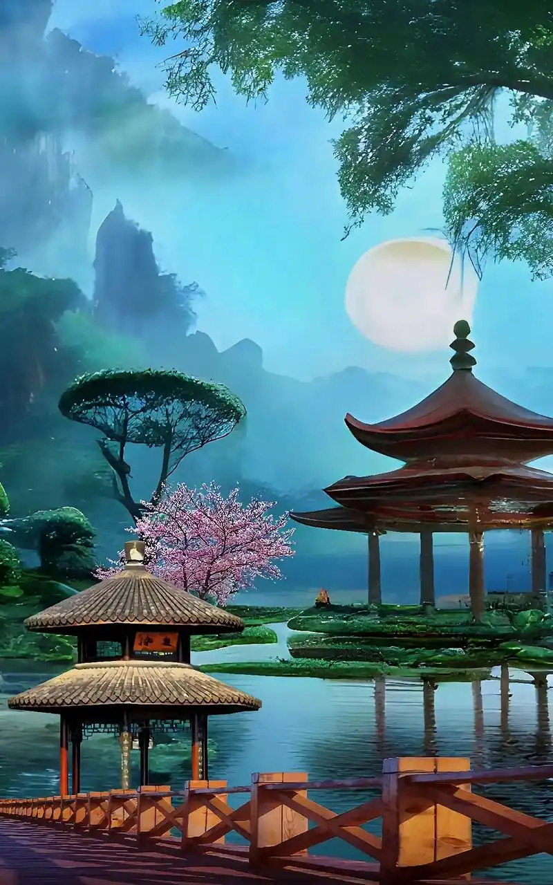 "每个女孩心中都有一处唯美仙境,我见青山多妩媚,料青山,见我 - 抖音