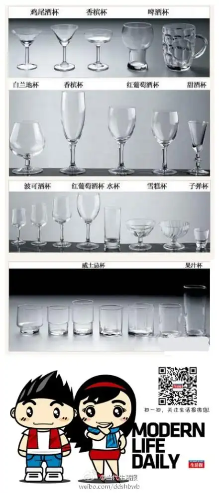 各种酒杯的名称