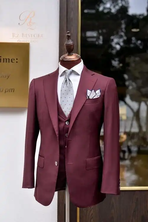 婚礼精选 | 酒红色西装套系