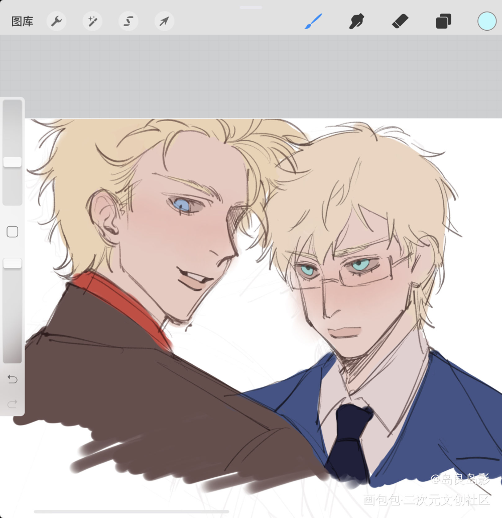 这边也发发_黑塔利亚折槛组丁马克贝瓦尔德平涂日系q版同人aph绘画