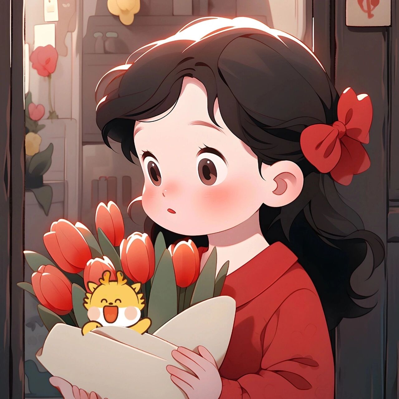 超甜孕妈头像龙宝宝孕妈孕爸情侣头像动漫