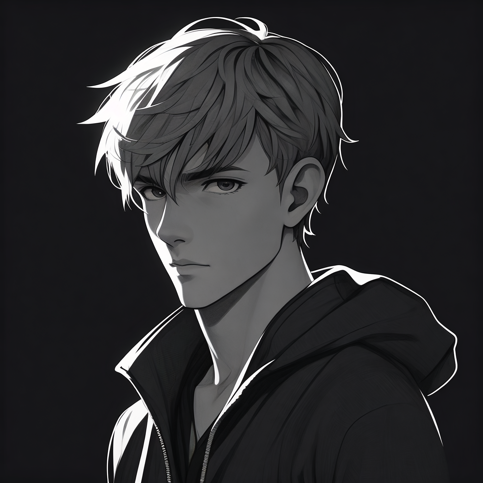 98简约黑白风男士头像