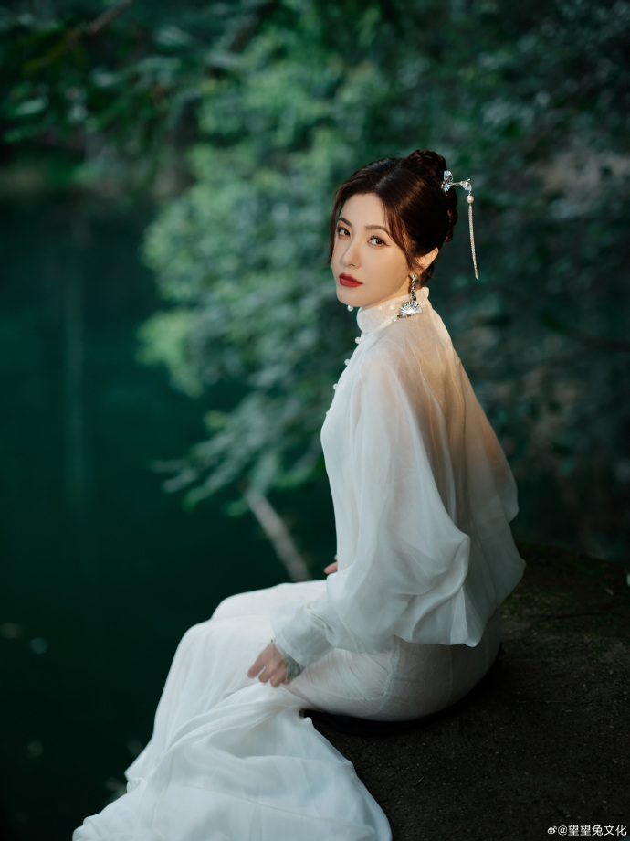 曾黎七夕白衣仙女造型##曾黎白衣仙女湖大片