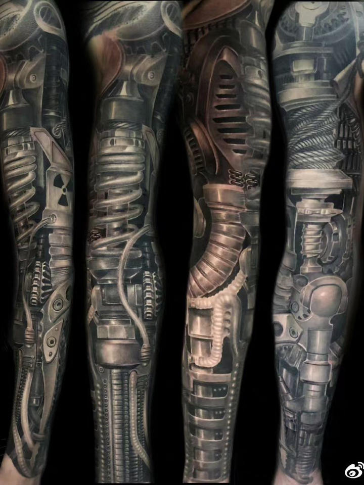 机械臂_纹身图案手稿图片_写实主义何凡的纹身作品集