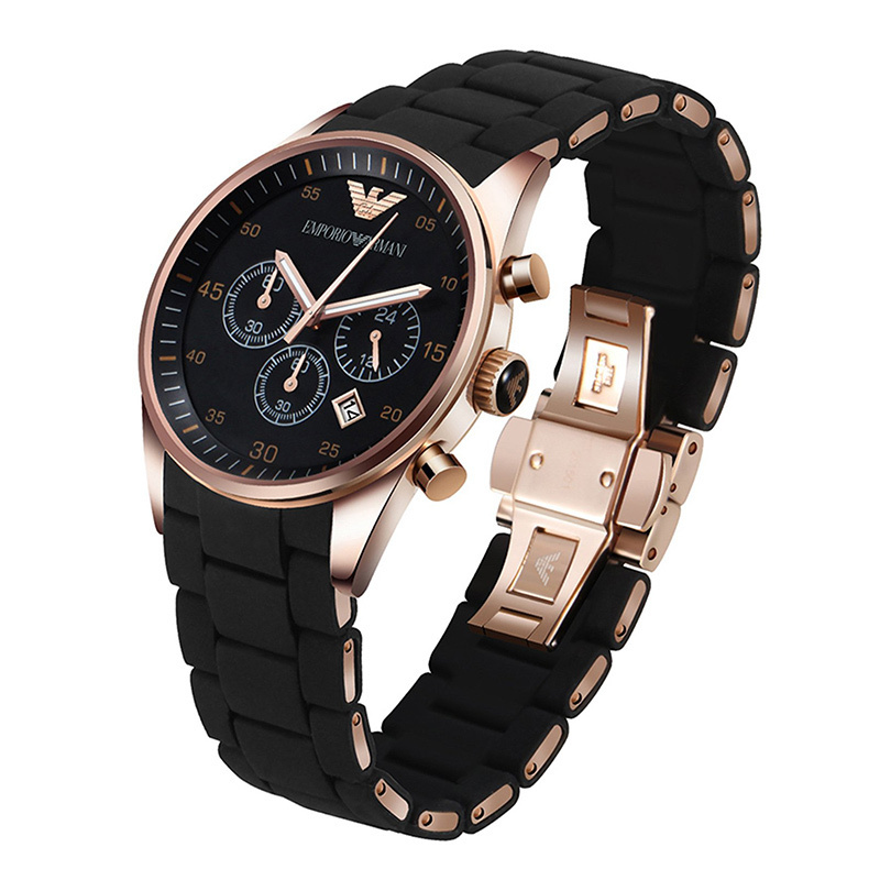 阿玛尼emporioarmani手表欧美品牌石英表女士手表多功能硅胶表带女士