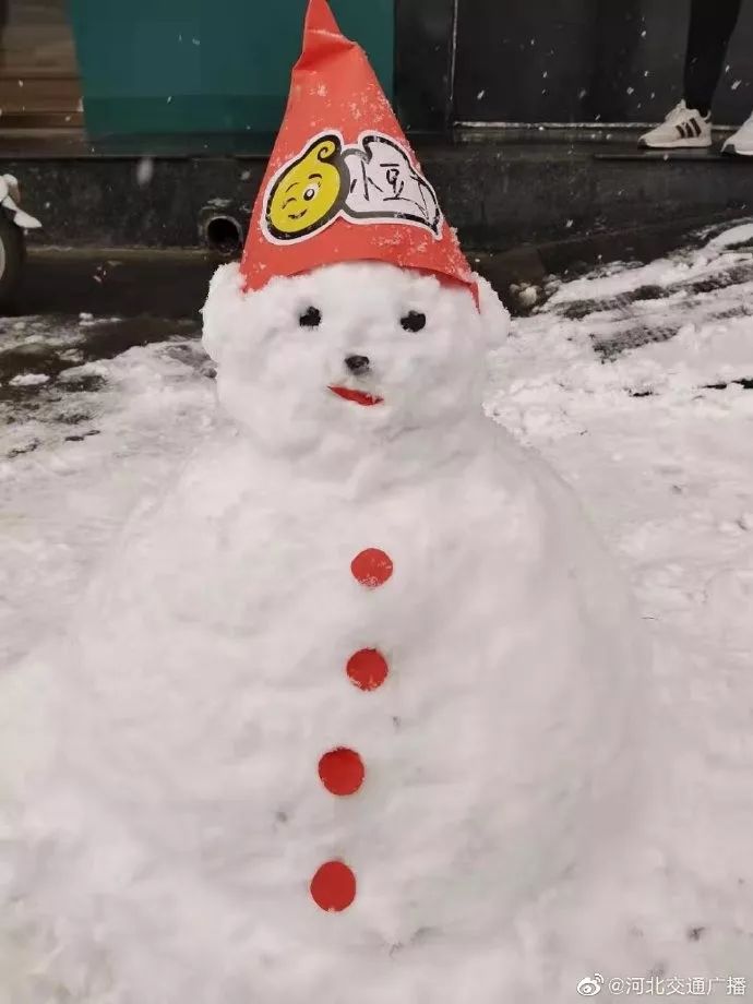石家庄下雪啦昨天大雪袭城朋友圈堆雪人大赛开始太有才了