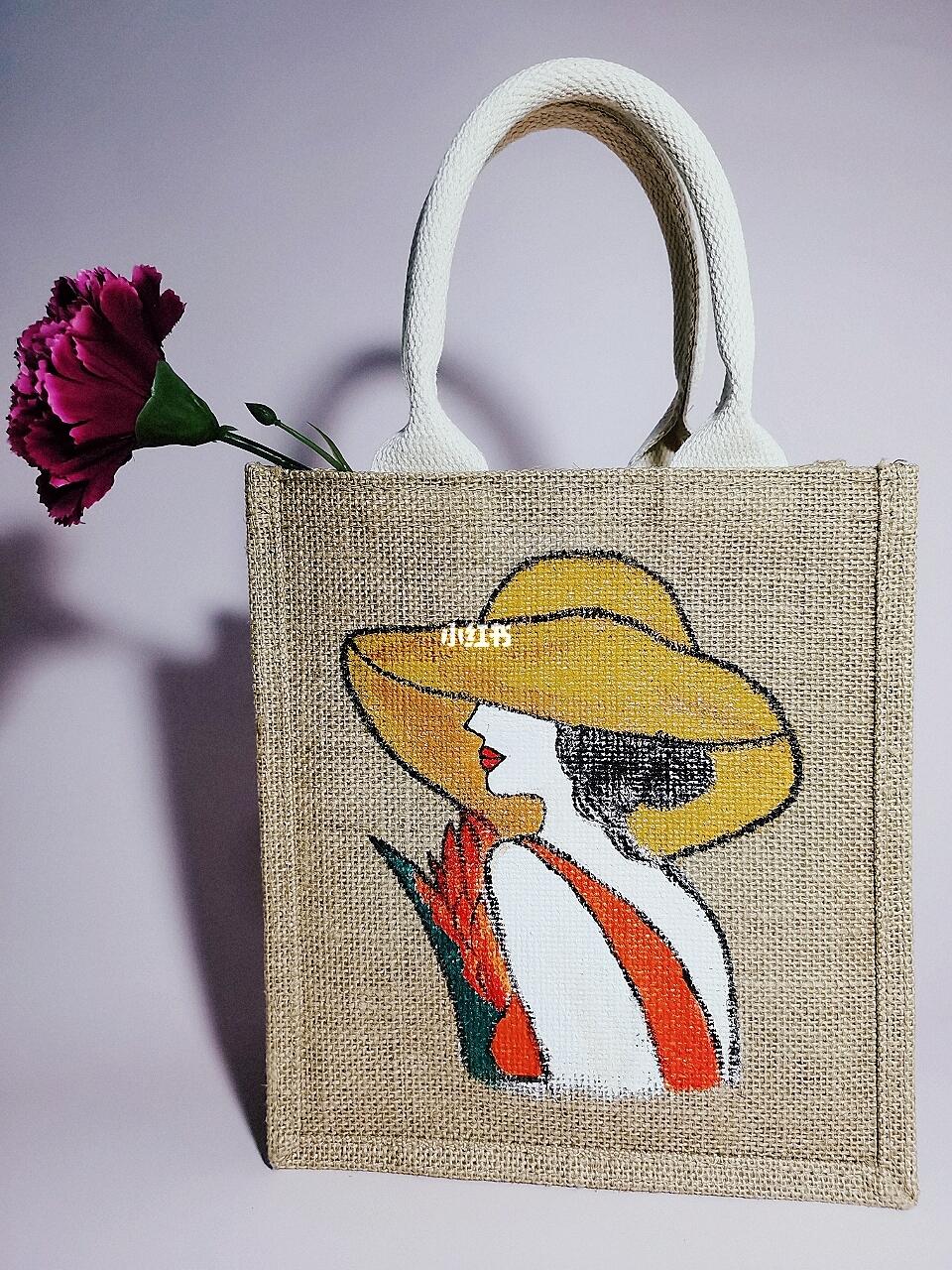 麻布包手绘