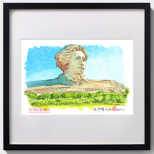 长沙层楼画室成人美术培训班橘子洲水彩手绘