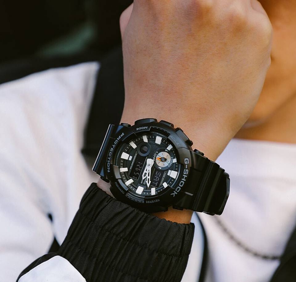 【男款】 卡西欧/casio男表黑金g-shock黑武士多功能运动手表经典双显