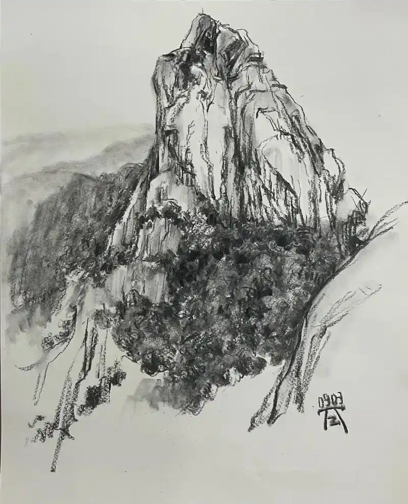 画了一些小风景#山水画 #速写 - 抖音